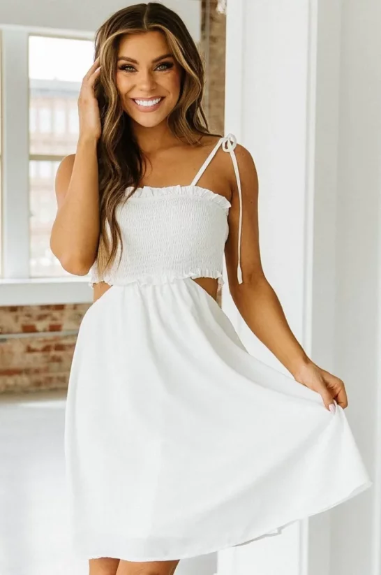 Bílé šaty Bonnie - Velikost: L