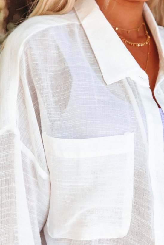 Bílá plážová košile Viviana - Velikost: M
